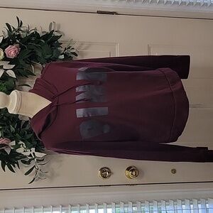 Pink Victoria's Secret hoodie plum with pewter lettering PINK Large Excellent …